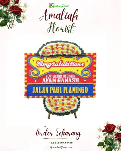 Bunga Papan Congratulation di Tsamara Resto Bekasi